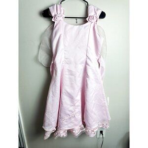 Sugar Plum Pink Satin Tie Waist Special Occasion Dress Girls 14